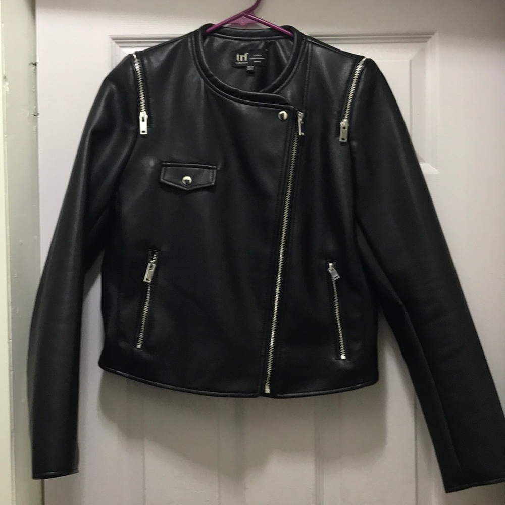 ZARA VEGAN LEATHER JACKET - Picture 3 of 5